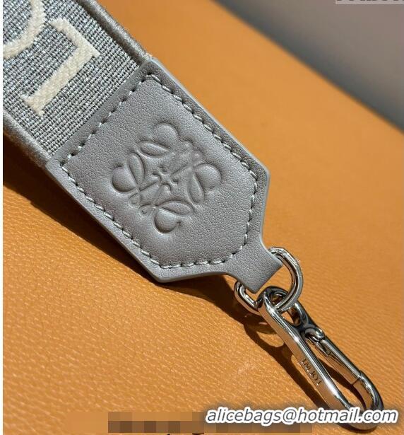 Reasonable Price Loewe Logo Embroidered Shoulder Strap 4x105cm 031403 Grey/Silver 2024