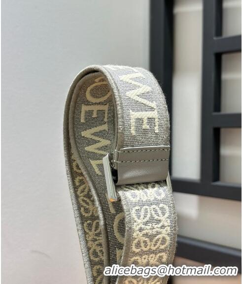 Reasonable Price Loewe Logo Embroidered Shoulder Strap 4x105cm 031403 Grey/Silver 2024