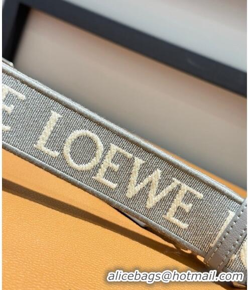 Reasonable Price Loewe Logo Embroidered Shoulder Strap 4x105cm 031403 Grey/Silver 2024