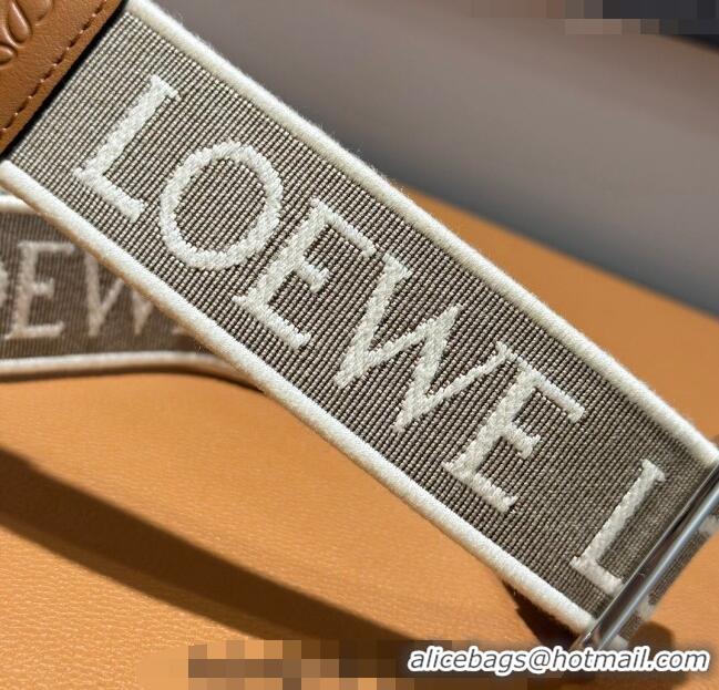 Super Quality Loewe Logo Embroidered Shoulder Strap 4x105cm 031403 Brown/Silver 2024