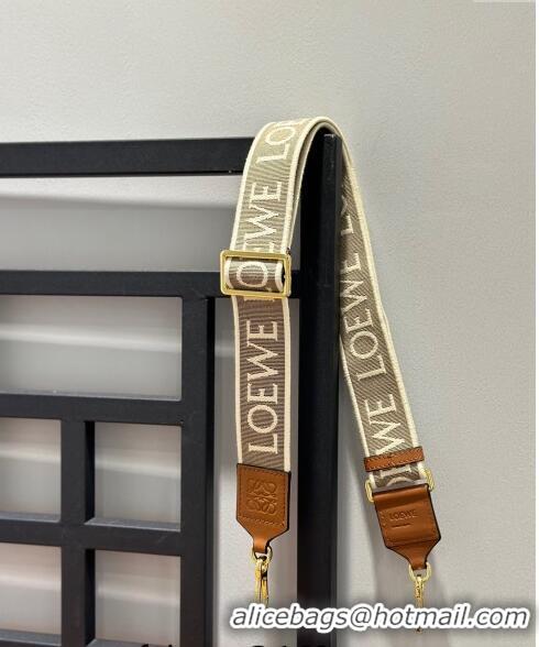 Inexpensive Loewe Logo Embroidered Shoulder Strap 4x105cm 031403 Brown/Gold 2024