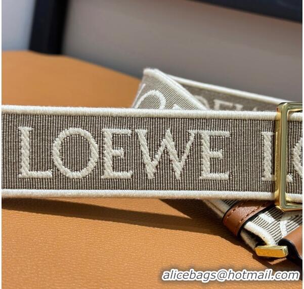 Inexpensive Loewe Logo Embroidered Shoulder Strap 4x105cm 031403 Brown/Gold 2024