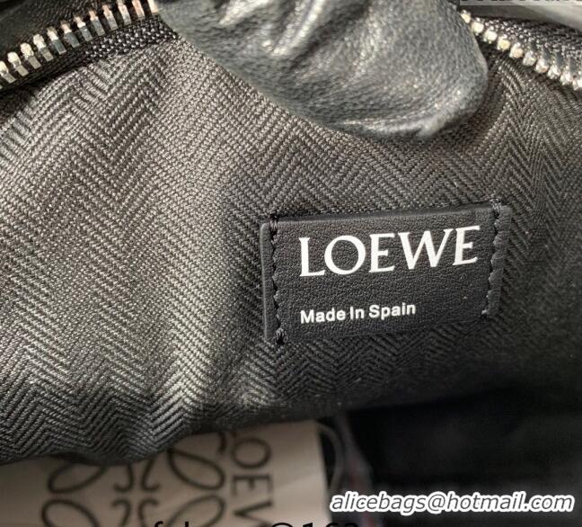 Unique Grade Loewe T Pouch in Anagram Calfskin 3040 Black 2024