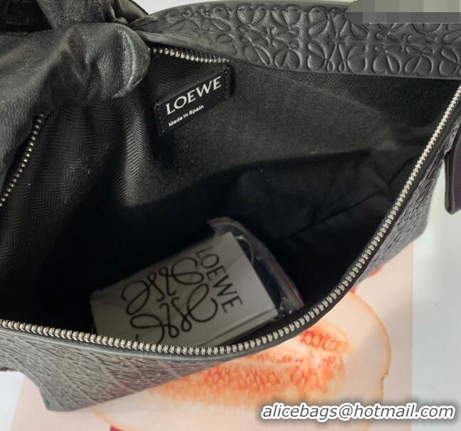 Unique Grade Loewe T Pouch in Anagram Calfskin 3040 Black 2024