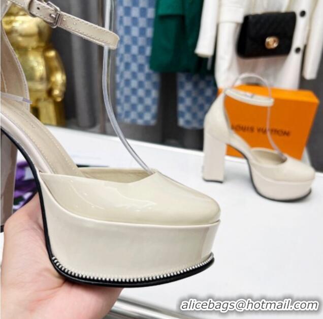 Purchase Louis Vuitton Patent Leather Platform Pump 12cm White 0321020