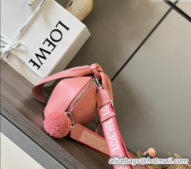 Trendy Design Loewe Bunny Mini Bag in Nappa Leather with Jacquard Strap L4015 Pink 2024