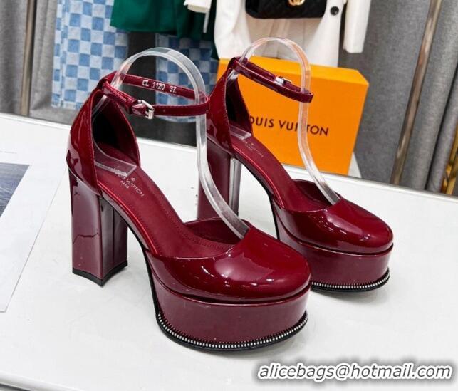 Grade Quality Louis Vuitton Patent Leather Platform Pump 12cm Red 21022