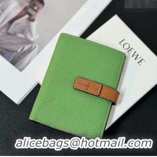 Reasonable Price Loewe Bifold Wallet in Grained Calfskin L2119 Green 2024