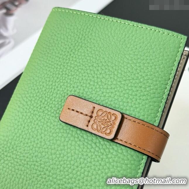 Reasonable Price Loewe Bifold Wallet in Grained Calfskin L2119 Green 2024