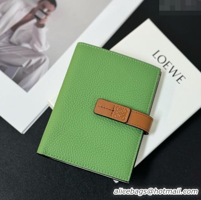 Reasonable Price Loewe Bifold Wallet in Grained Calfskin L2119 Green 2024