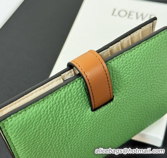 Reasonable Price Loewe Bifold Wallet in Grained Calfskin L2119 Green 2024