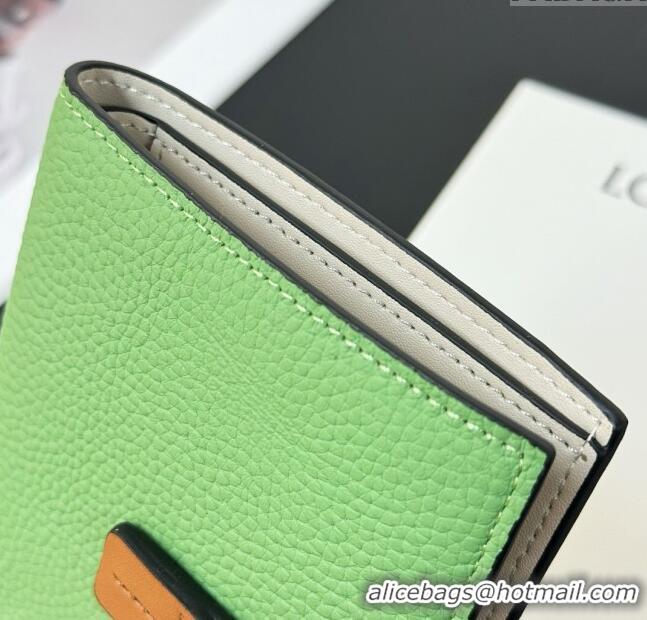 Reasonable Price Loewe Bifold Wallet in Grained Calfskin L2119 Green 2024