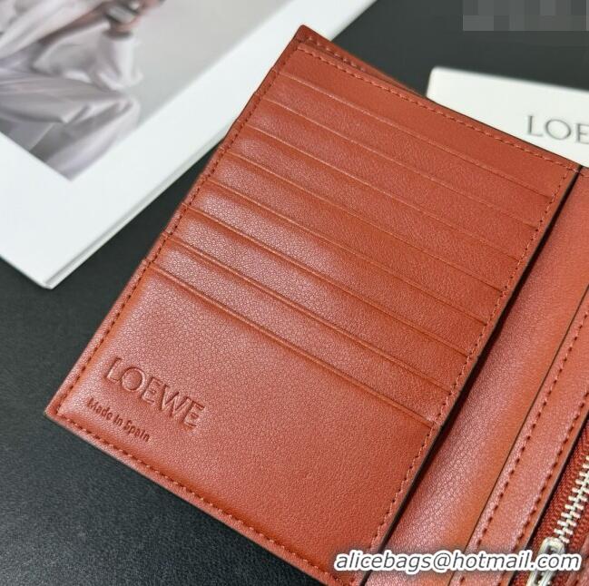 Top Quality Loewe Bifold Wallet in Grained Calfskin L2119 Blue 2024