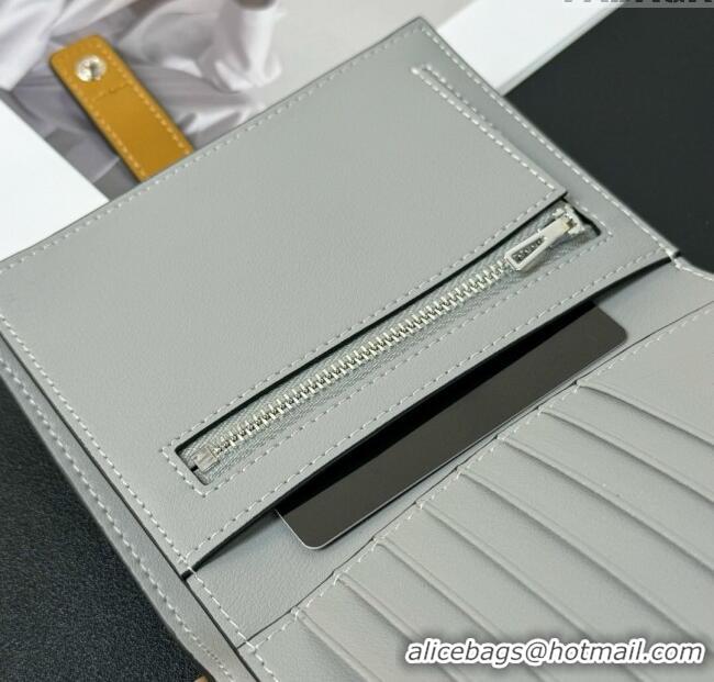 Buy Discount Loewe Bifold Wallet in Grained Calfskin L2119 Grey 2024