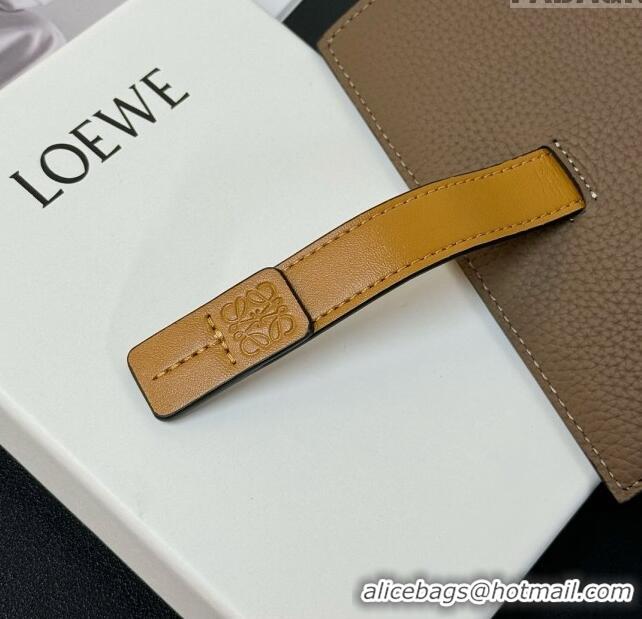 Buy Discount Loewe Bifold Wallet in Grained Calfskin L2119 Grey 2024