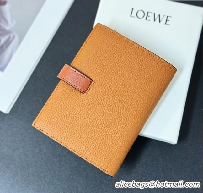 Best Price Loewe Bifold Wallet in Grained Calfskin L2119 Brown 2024