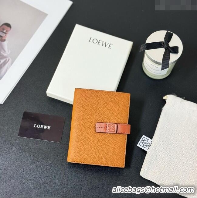 Best Price Loewe Bifold Wallet in Grained Calfskin L2119 Brown 2024