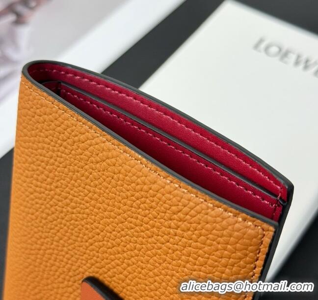 Best Price Loewe Bifold Wallet in Grained Calfskin L2119 Brown 2024