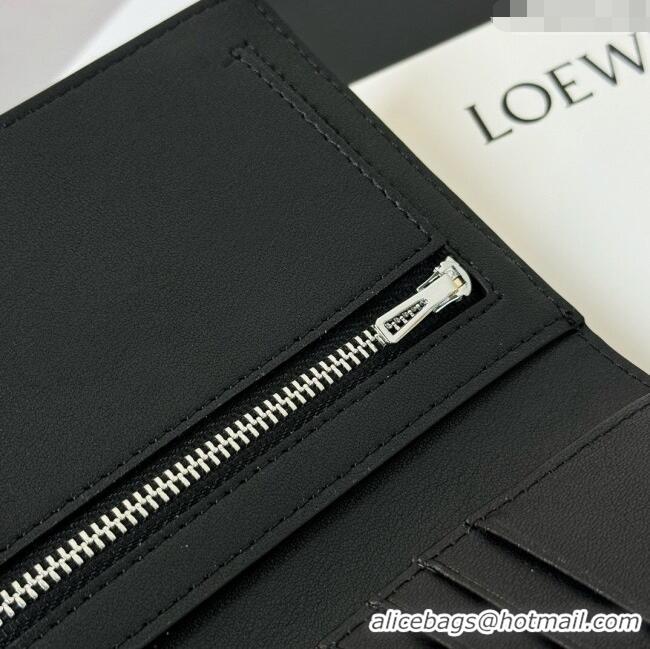 Well Crafted Loewe Bifold Wallet in Grained Calfskin L2119 Black 2024