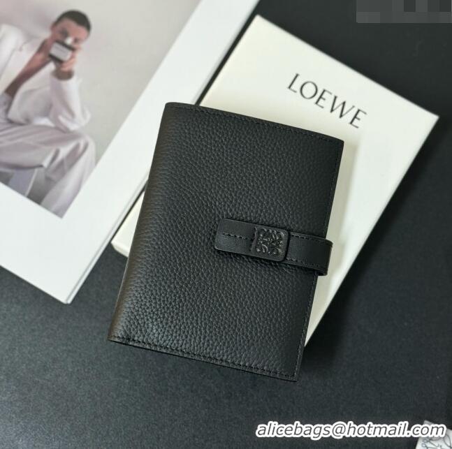 Well Crafted Loewe Bifold Wallet in Grained Calfskin L2119 Black 2024