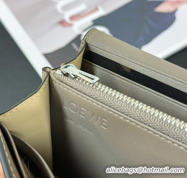 Promotional Loewe Puzzle Long Wallet L2113 Grey/Green/White 2024