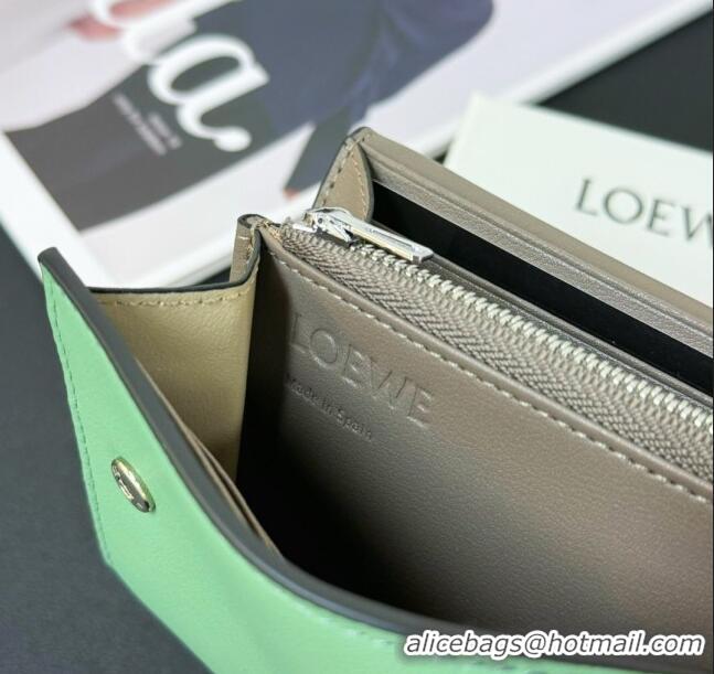 Top Quality Loewe Puzzle Long Wallet L2113 Grey/Green/Beige 2024