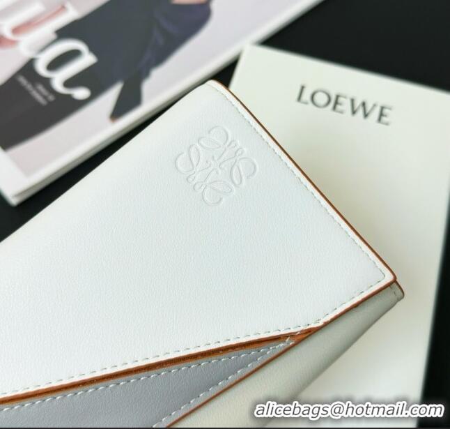 Most Popular Loewe Puzzle Long Wallet L2113 Grey/White 2024