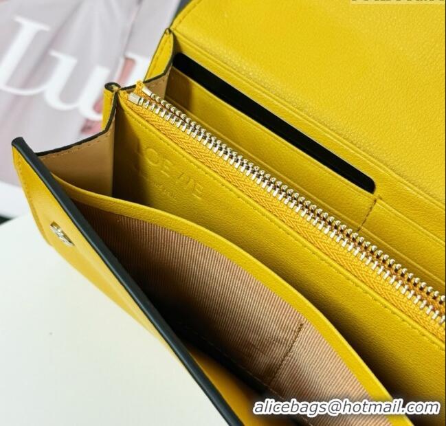 Good Product Loewe Puzzle Long Wallet L2113 Yellow/Grey 2024