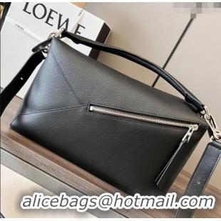 Reasonable Price Loewe Large Puzzle Bag in Grained Calfskin L2107 Black 2024