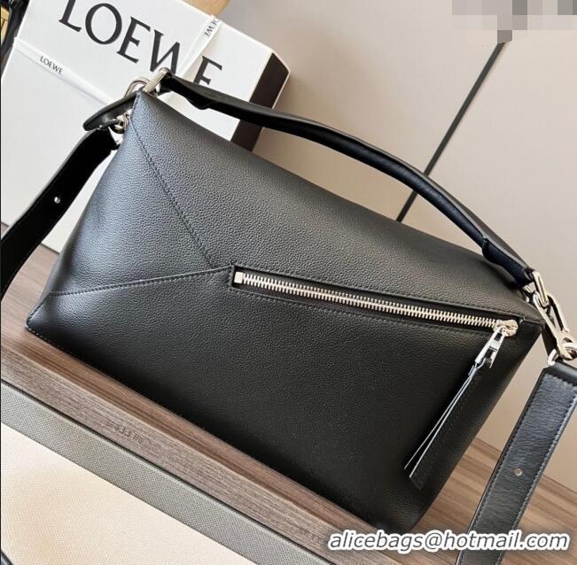 Reasonable Price Loewe Large Puzzle Bag in Grained Calfskin L2107 Black 2024