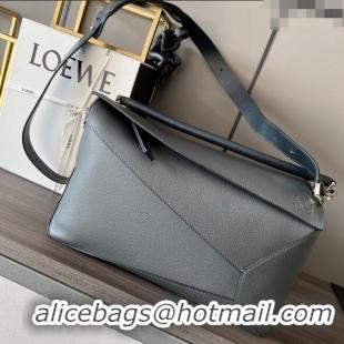 Traditional Discount Loewe Large Puzzle Bag in Grained Calfskin L2107 Grey 2024