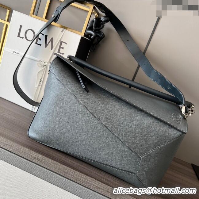 Traditional Discount Loewe Large Puzzle Bag in Grained Calfskin L2107 Grey 2024