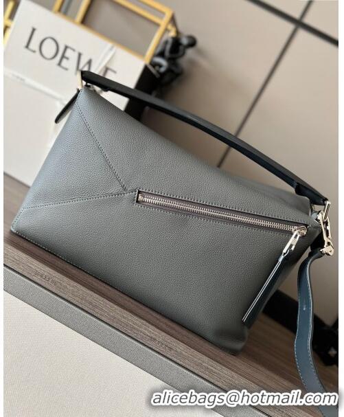 Traditional Discount Loewe Large Puzzle Bag in Grained Calfskin L2107 Grey 2024