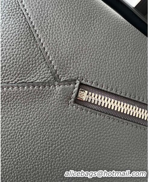 Traditional Discount Loewe Large Puzzle Bag in Grained Calfskin L2107 Grey 2024