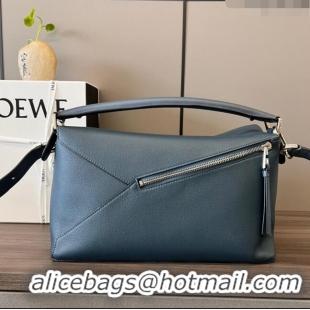 Shop Grade Loewe Large Puzzle Bag in Grained Calfskin L2107 Blue 2024