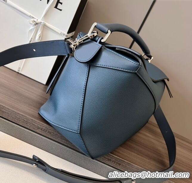 Shop Grade Loewe Large Puzzle Bag in Grained Calfskin L2107 Blue 2024