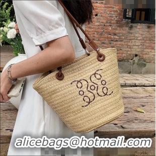 Grade Design Loewe Straw Small Basket Bag 040201 Beige 2024