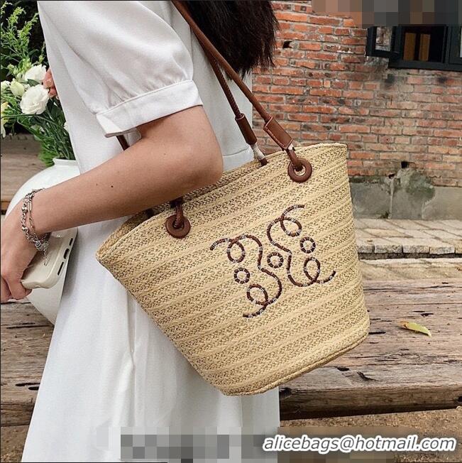 Grade Design Loewe Straw Small Basket Bag 040201 Beige 2024