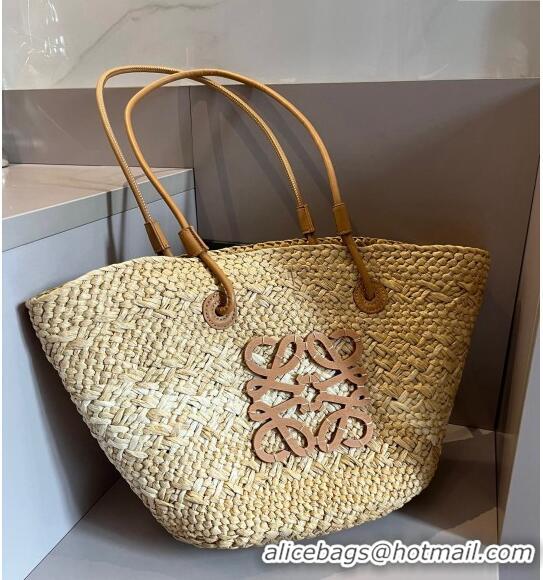 Promotional Loewe Raffia Straw Small Anagram Basket Bag 0402 Khaki 2024