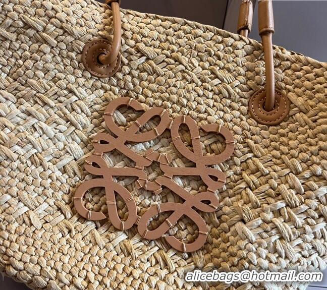 Promotional Loewe Raffia Straw Small Anagram Basket Bag 0402 Khaki 2024