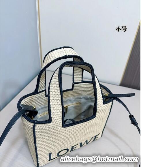 Reasonable Price Loewe Small/Medium LOEWE Front Tote Bag in Raffia Straw 0402 Beige/Black 2024