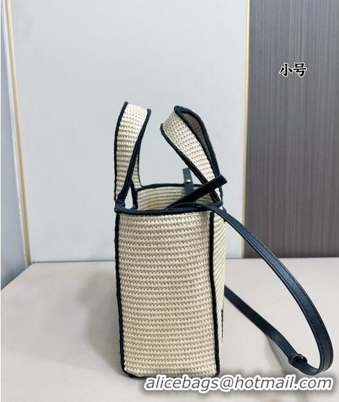 Reasonable Price Loewe Small/Medium LOEWE Front Tote Bag in Raffia Straw 0402 Beige/Black 2024