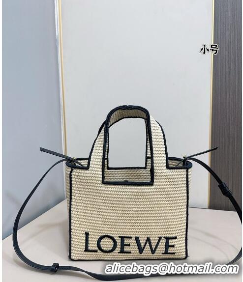 Reasonable Price Loewe Small/Medium LOEWE Front Tote Bag in Raffia Straw 0402 Beige/Black 2024