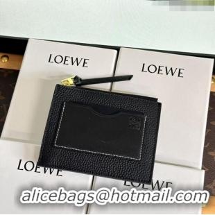 Best Price Loewe Large Coin Card Holder in Soft Grained Leather 0402 Black 2024