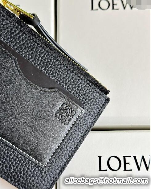 Best Price Loewe Large Coin Card Holder in Soft Grained Leather 0402 Black 2024