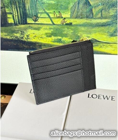 Best Price Loewe Large Coin Card Holder in Soft Grained Leather 0402 Black 2024