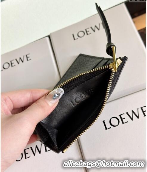 Best Price Loewe Large Coin Card Holder in Soft Grained Leather 0402 Black 2024