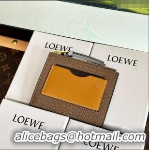 Buy Fashionable Loewe Large Coin Card Holder in Soft Grained Leather 0402 Grey 2024