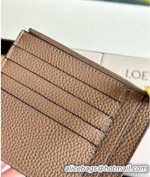 Buy Fashionable Loewe Large Coin Card Holder in Soft Grained Leather 0402 Grey 2024