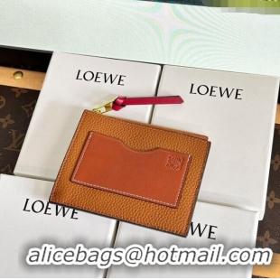 Top Quality Loewe Large Coin Card Holder in Soft Grained Leather 0402 Brown 2024